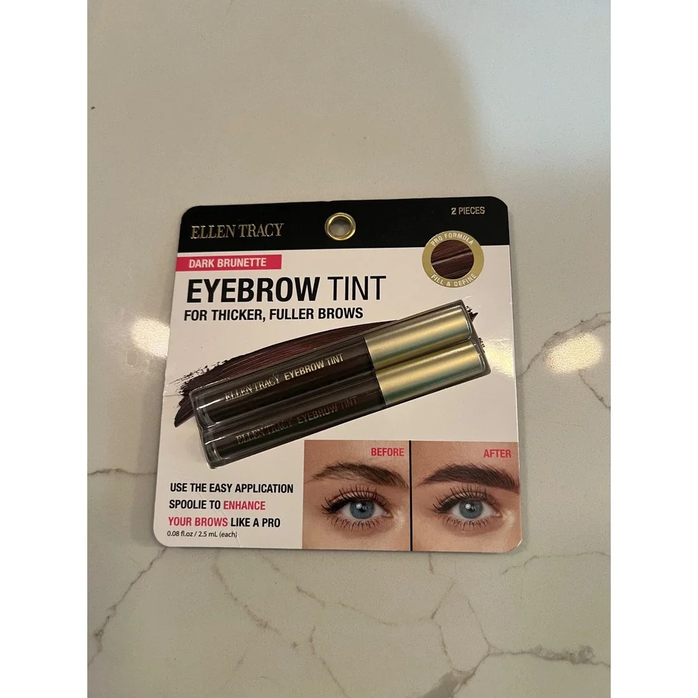 Ellen Tracy Eyebrow Tint 2 Piece Set Dark Brunette Pro Formula Fill & Define